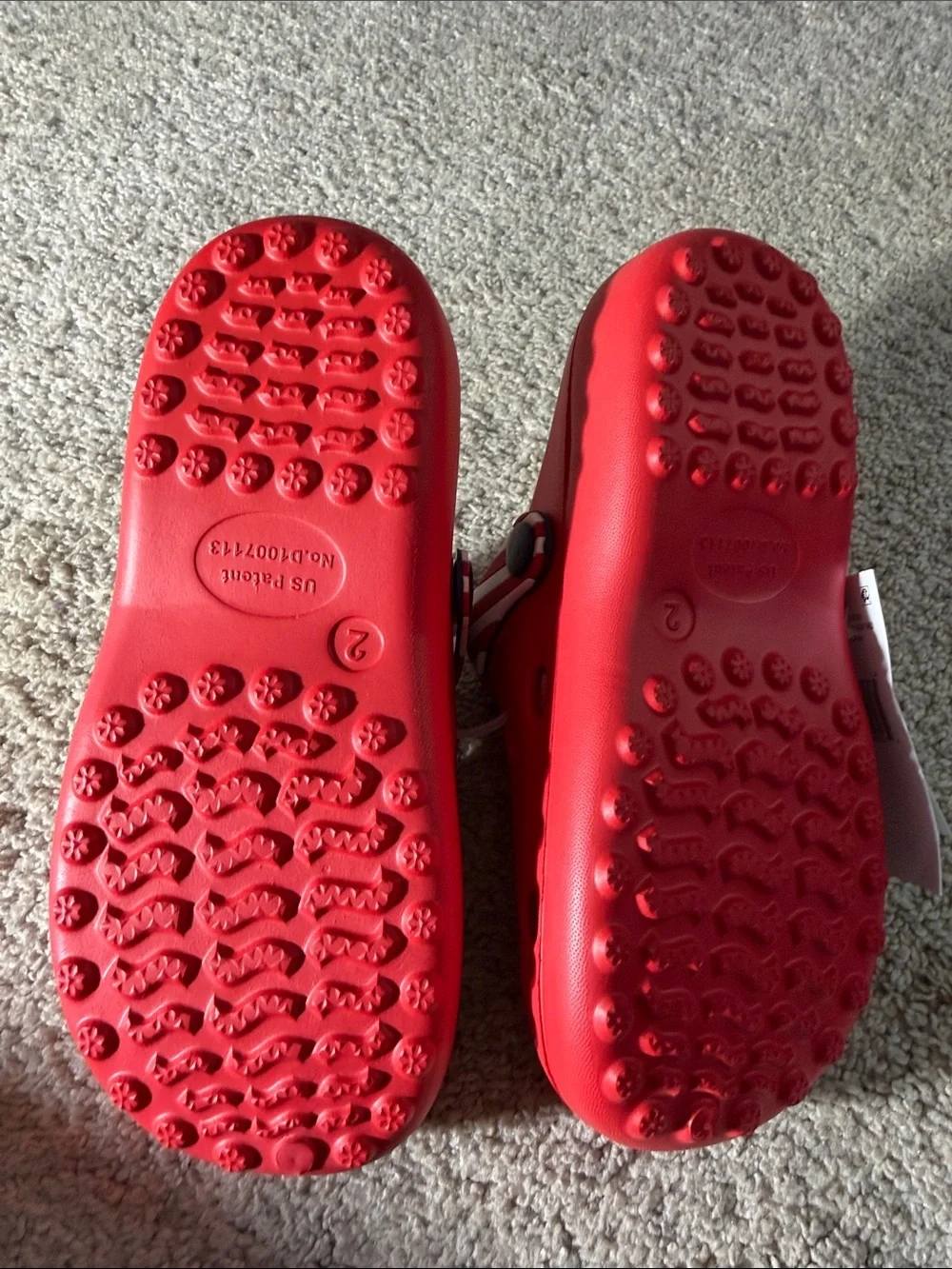 Kids Red Slip-Ons with American Flag Strap